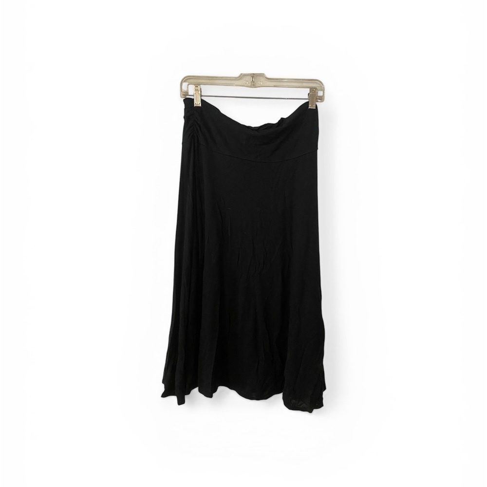 Kenneth Cole Black Jersey A-Line Midi Women's Skirt Size M minimalist lagenlook